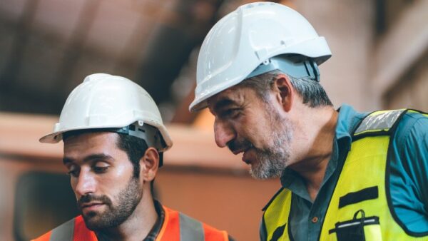 builders assessing social housing for insurance